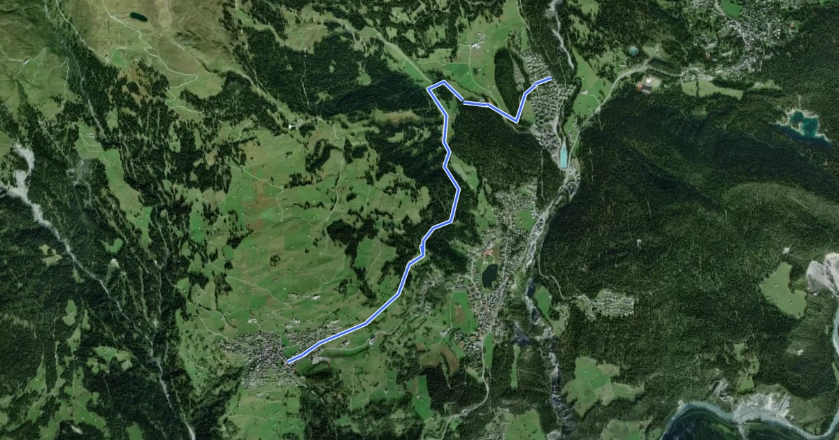 Маршрут Panoramaweg Falera-Laax Murschetg на спутниковом снимке