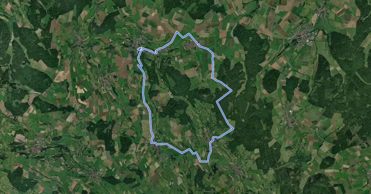 Маршрут Panoramaweg Feldatal Tour I на спутниковом снимке