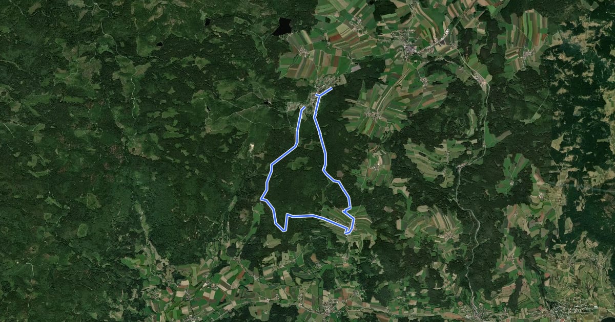 Маршрут Panoramaweg Gutenbrunn на спутниковом снимке
