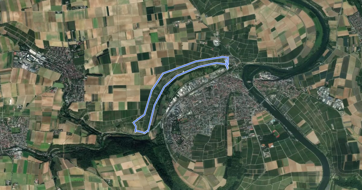 Маршрут Panoramaweg Hölderlin und Wein (RWW1) на спутниковом снимке