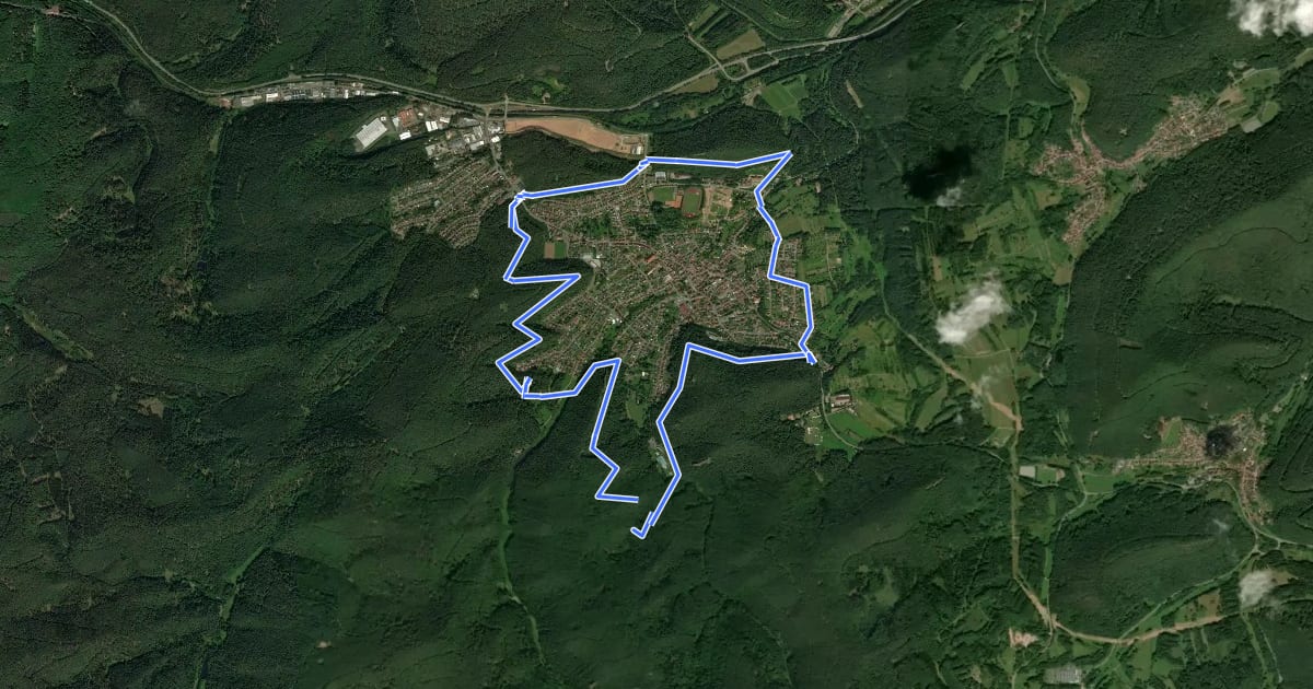 Маршрут Panoramaweg Hauenstein на спутниковом снимке