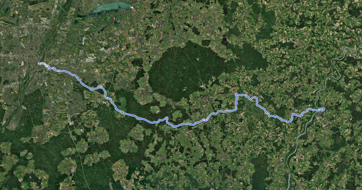 Маршрут Panoramaweg Isar-Inn на спутниковом снимке