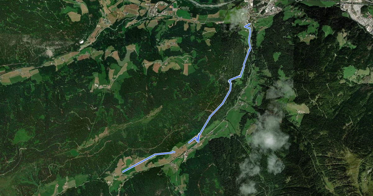 Маршрут Panoramaweg Jaufental на спутниковом снимке
