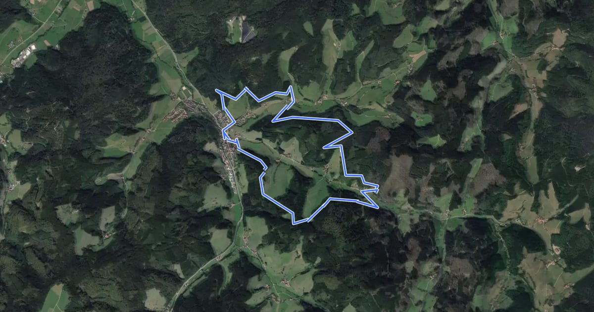 Маршрут Panoramaweg Mühlenbach kleine Runde на спутниковом снимке