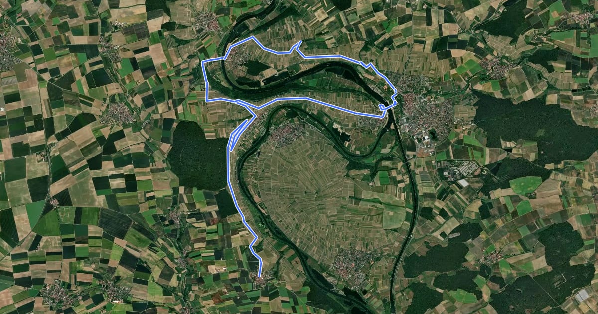 Маршрут Panoramaweg Mainschleife на спутниковом снимке
