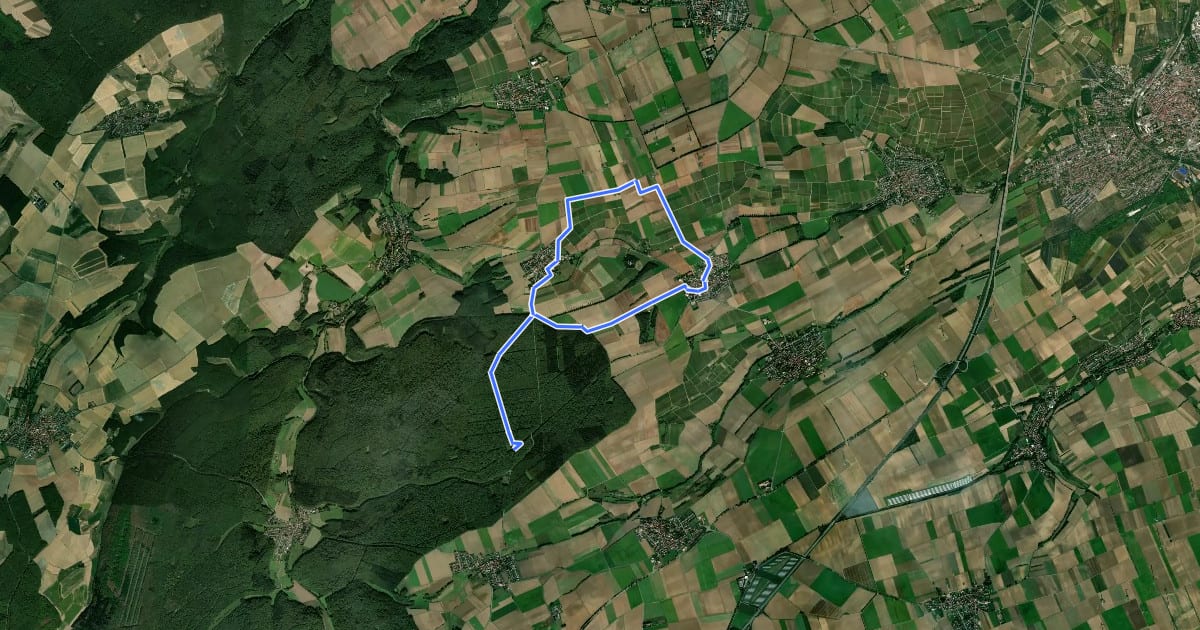 Маршрут Panoramaweg NW6 на спутниковом снимке