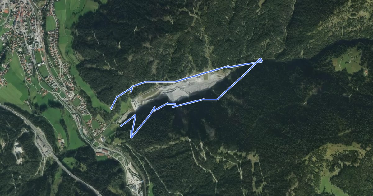 Маршрут Panoramaweg Padastertal на спутниковом снимке