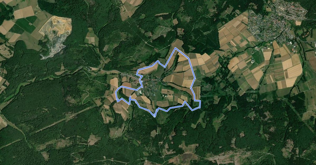 Маршрут Panoramaweg Quentel на спутниковом снимке