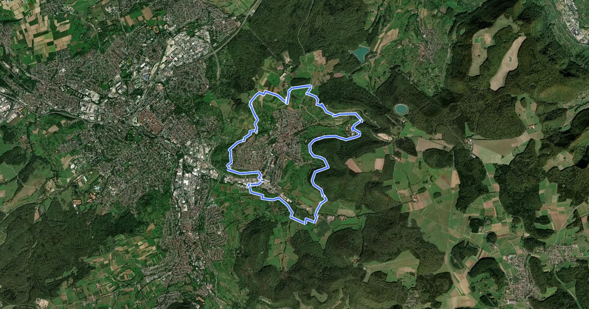 Маршрут Panoramaweg »Rund um Eningen« на спутниковом снимке