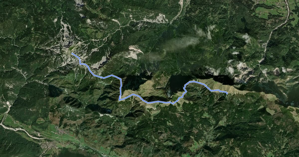 Маршрут Panoramaweg Südalpen 04 на спутниковом снимке