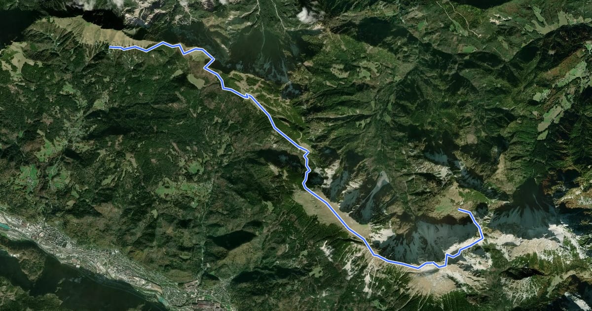 Маршрут Panoramaweg Südalpen 05 на спутниковом снимке