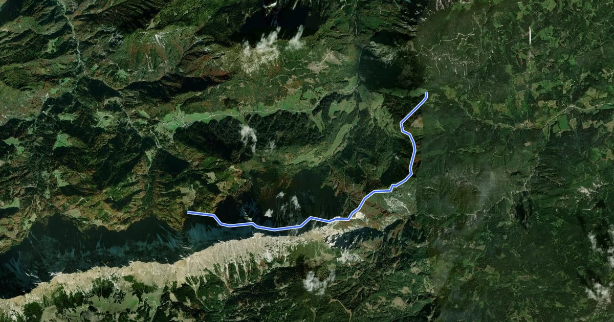 Маршрут Panoramaweg Südalpen 08 на спутниковом снимке