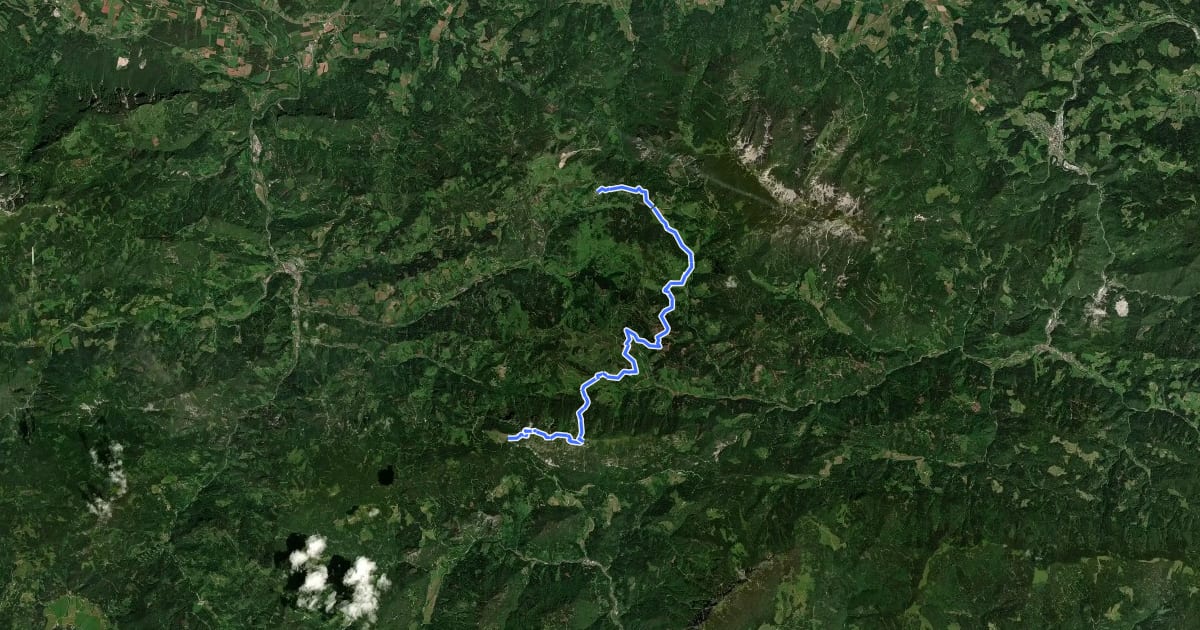 Маршрут Panoramaweg Südalpen 12 на спутниковом снимке