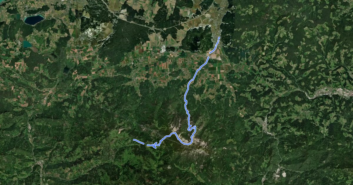 Маршрут Panoramaweg Südalpen 13 на спутниковом снимке