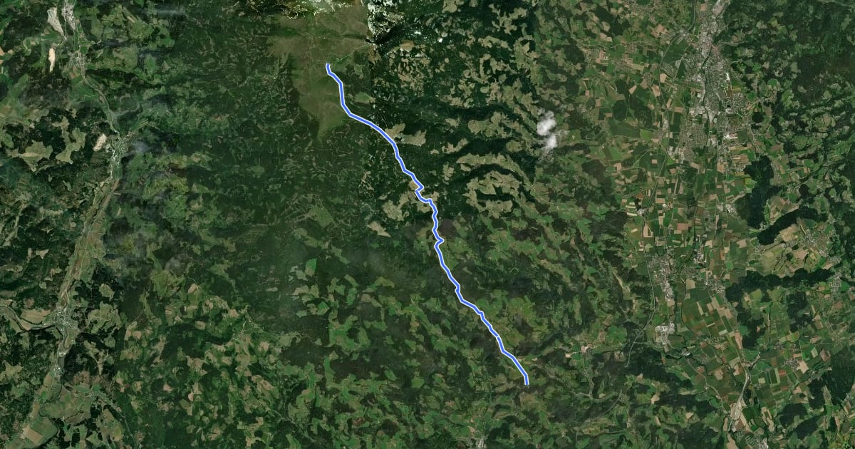Маршрут Panoramaweg Südalpen 17 на спутниковом снимке