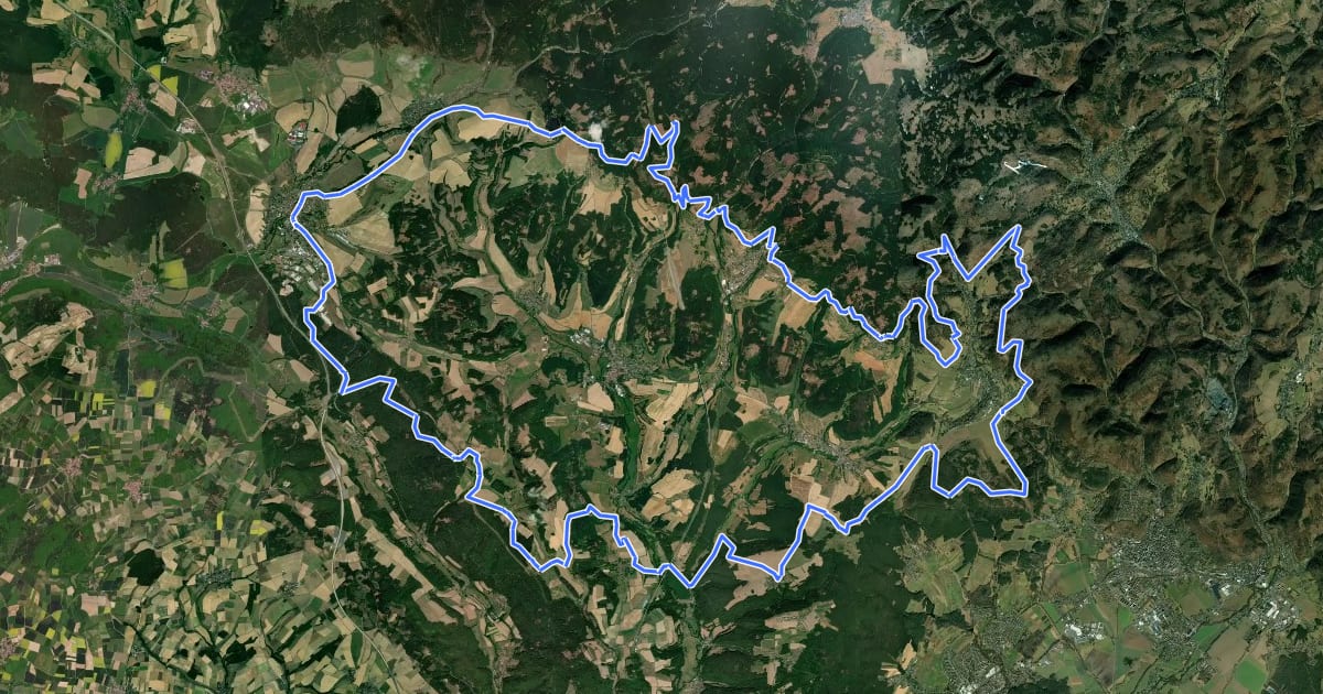 Маршрут Panoramaweg Schaumberger Land на спутниковом снимке