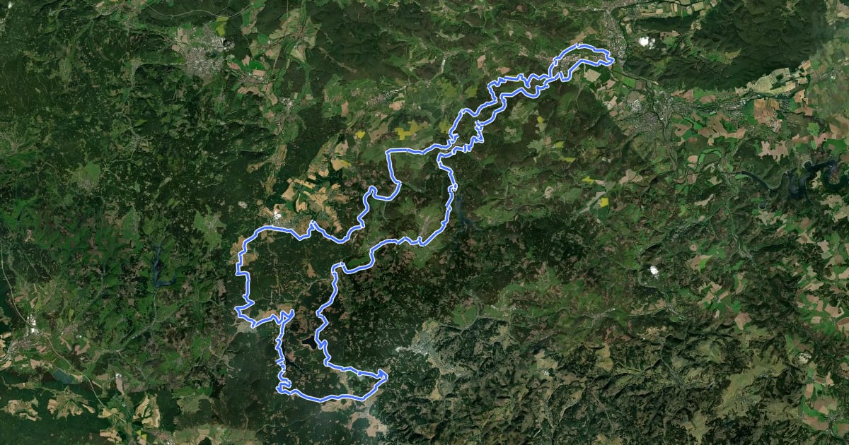 Маршрут Panoramaweg Schwarzatal на спутниковом снимке