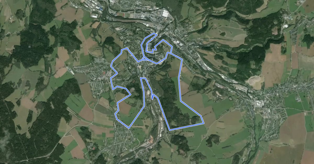 Маршрут Panoramaweg Schwarzenberg на спутниковом снимке