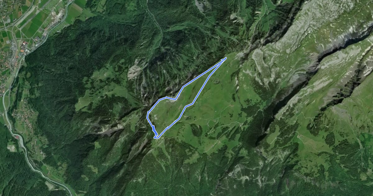 Маршрут Panoramaweg Schynige Platte на спутниковом снимке
