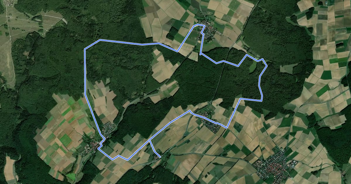 Маршрут Panoramaweg Thomashof на спутниковом снимке