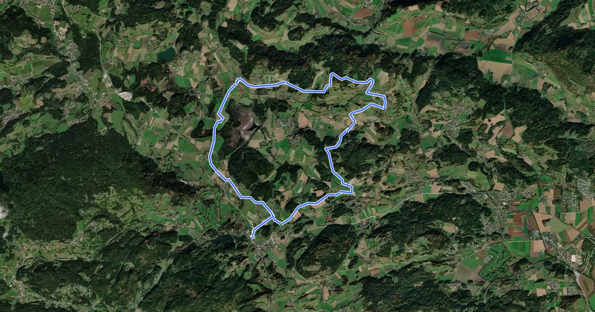 Маршрут Panoramaweg Tigring на спутниковом снимке