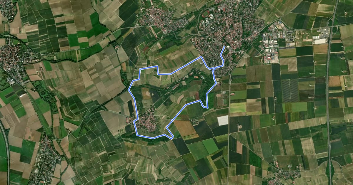 Маршрут Panoramaweg Wörrstadt-Rommersheim на спутниковом снимке