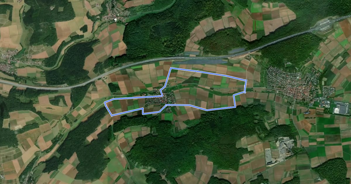 Маршрут Panoramaweg Welzbachtal- Orginalrunde на спутниковом снимке