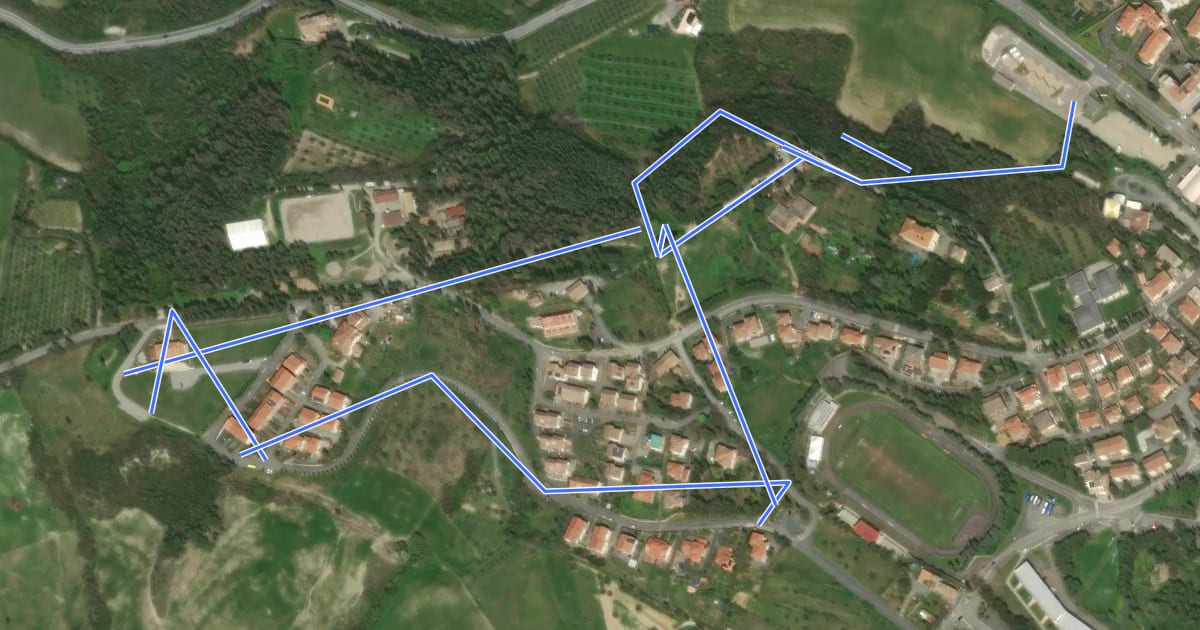 Маршрут Panorami da Pomarance на спутниковом снимке