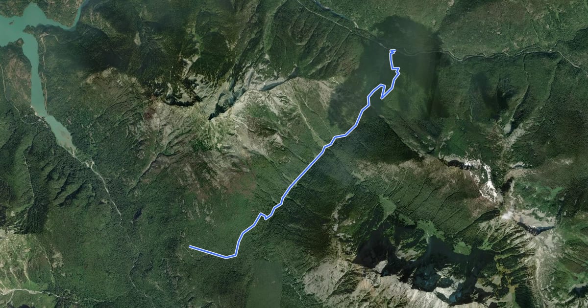 Маршрут Panther Creek Trail на спутниковом снимке