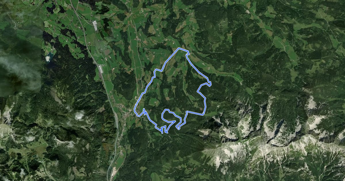 Маршрут Pantl Mountainbike Runde MTB10 на спутниковом снимке