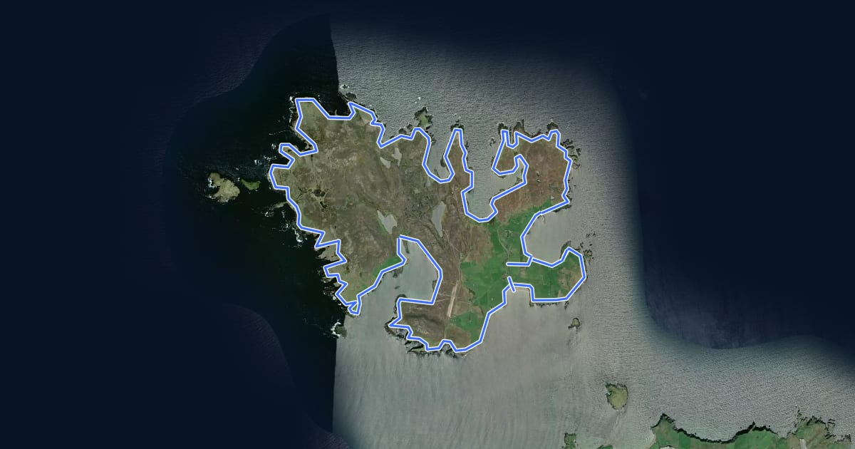 Маршрут Papa Stour Circular на спутниковом снимке