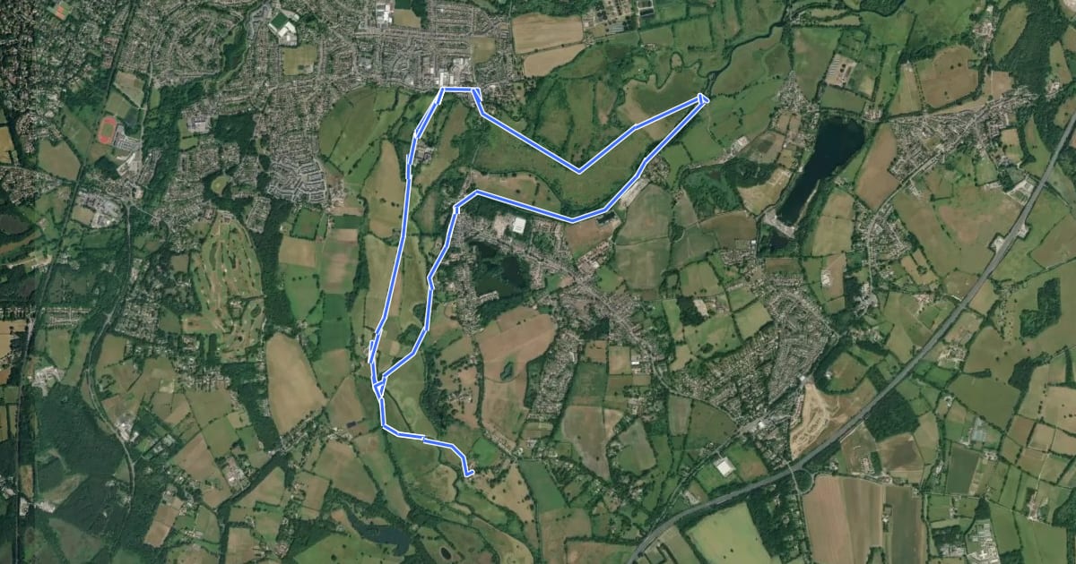Маршрут Papercourt Lock to Triggs Lock Walk, River Wey Navigations на спутниковом снимке