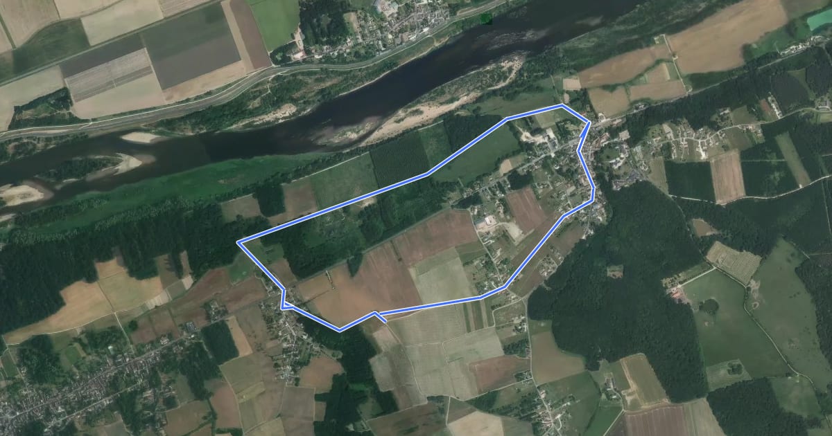 Маршрут Par le Coteau et les Varennes - Rilly-sur-Loire на спутниковом снимке