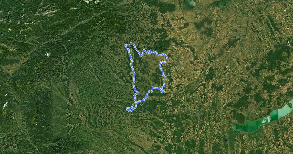 Маршрут Paradiesroute на спутниковом снимке