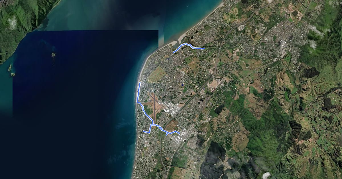 Маршрут Paraparaumu Loop на спутниковом снимке