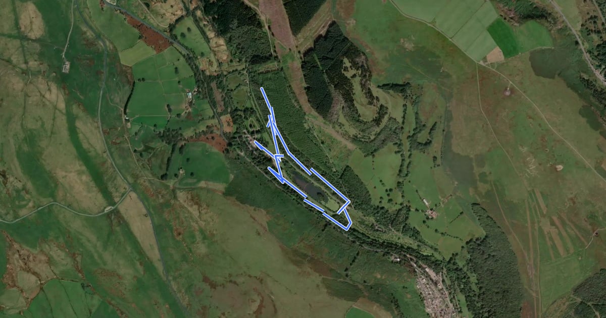 Маршрут Parc Cwm Darran Black Mountain Bike Trail на спутниковом снимке