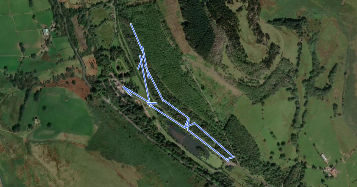 Маршрут Parc Cwm Darran Red Mountain Bike Trail на спутниковом снимке