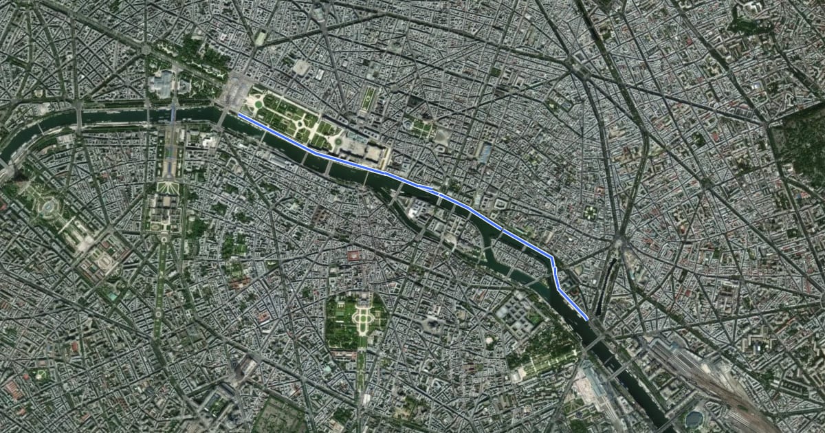 Маршрут Parc Rives de Seine на спутниковом снимке