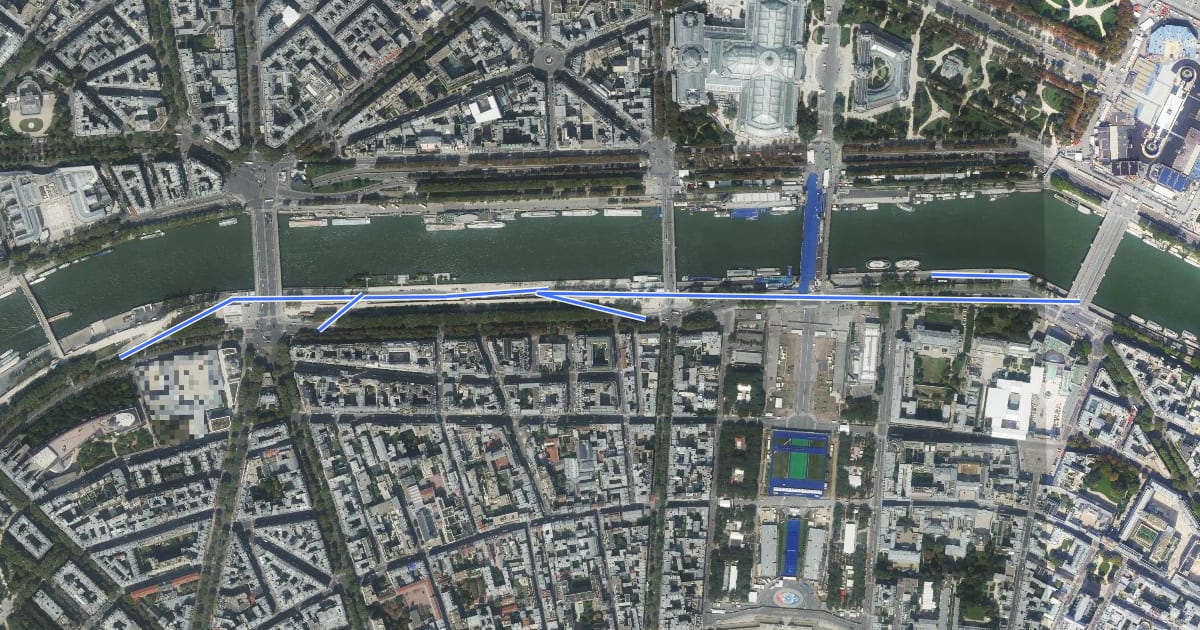 Маршрут Parc Rives-de-Seine на спутниковом снимке