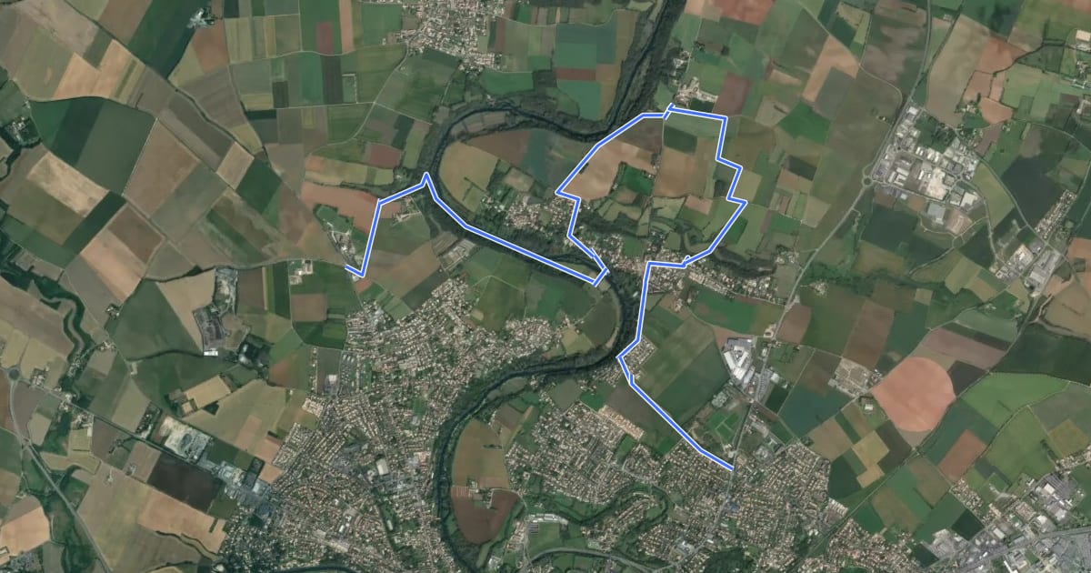 Маршрут Parcours 5 de Surimeau на спутниковом снимке