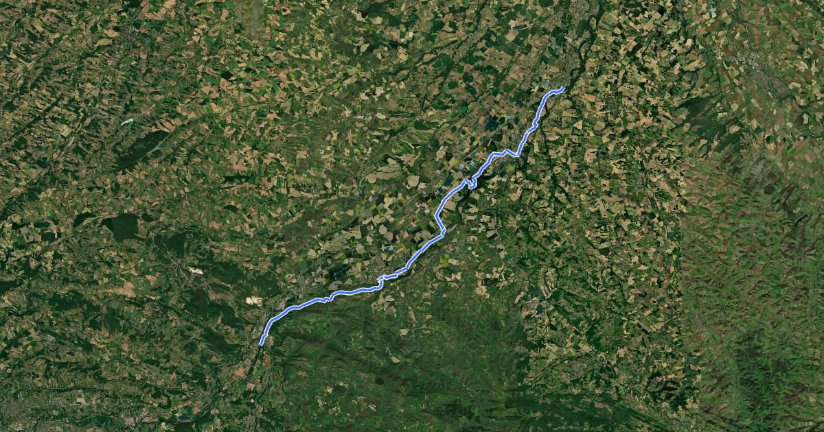 Маршрут Parcours cyclable de la Garonne на спутниковом снимке