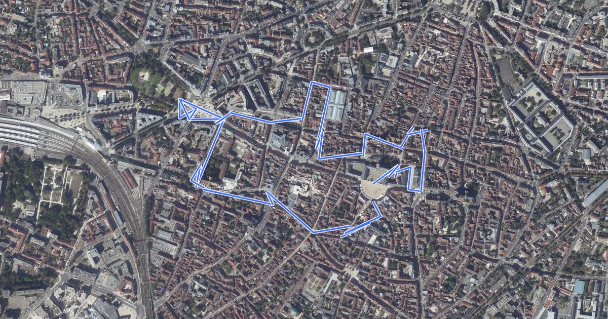 Маршрут Parcours de la Chouette на спутниковом снимке