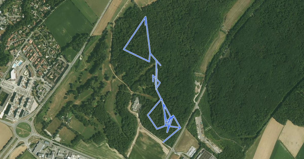Маршрут Parcours de santé de Bois de Serve на спутниковом снимке