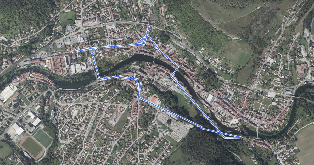 Маршрут Parcours de Vie на спутниковом снимке