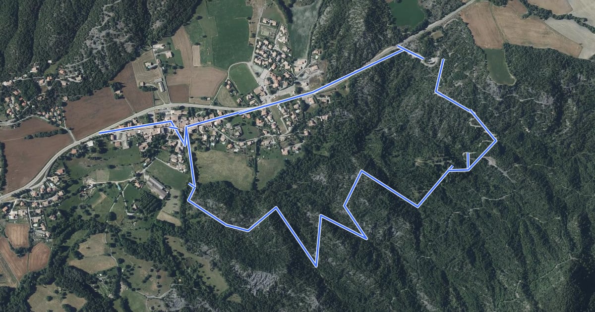 Маршрут Parcours forestier на спутниковом снимке