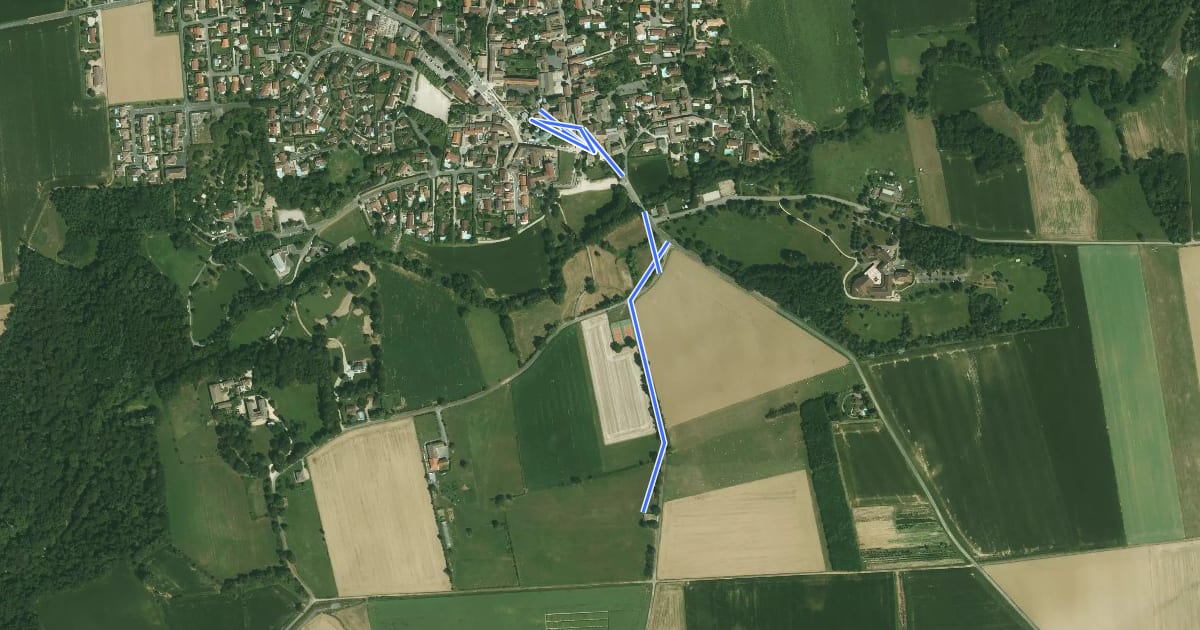 Маршрут Parcours Miséricorde на спутниковом снимке
