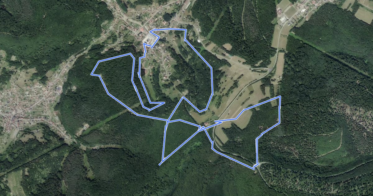Маршрут Parcours permanent du Mondfänger - 10 km на спутниковом снимке