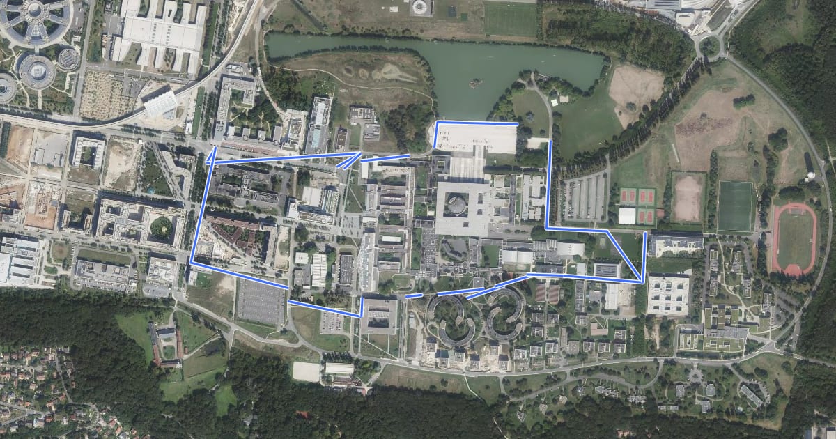 Маршрут Parcours Principal на спутниковом снимке