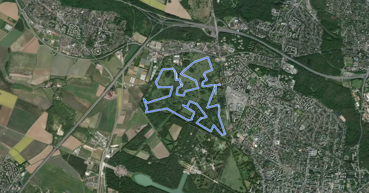 Маршрут Parcours randonnée на спутниковом снимке