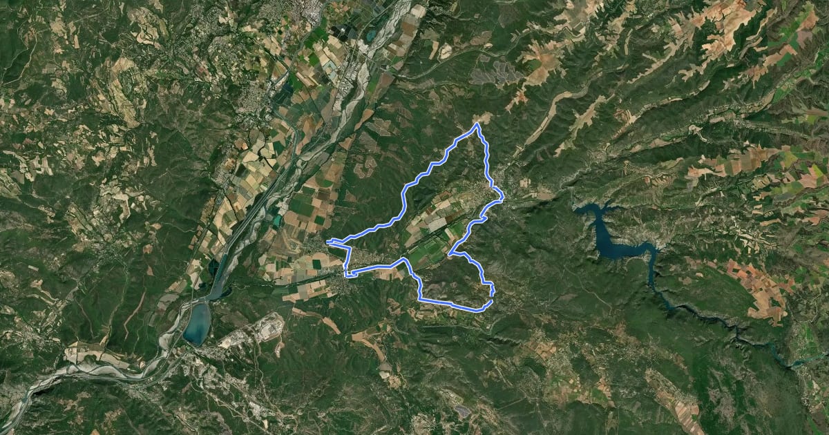 Маршрут Parcours Verdon 257-16 на спутниковом снимке